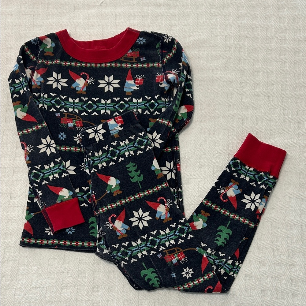 Hanna Andersson Festive Christmas Gnome Kids Pajama Set Size 5